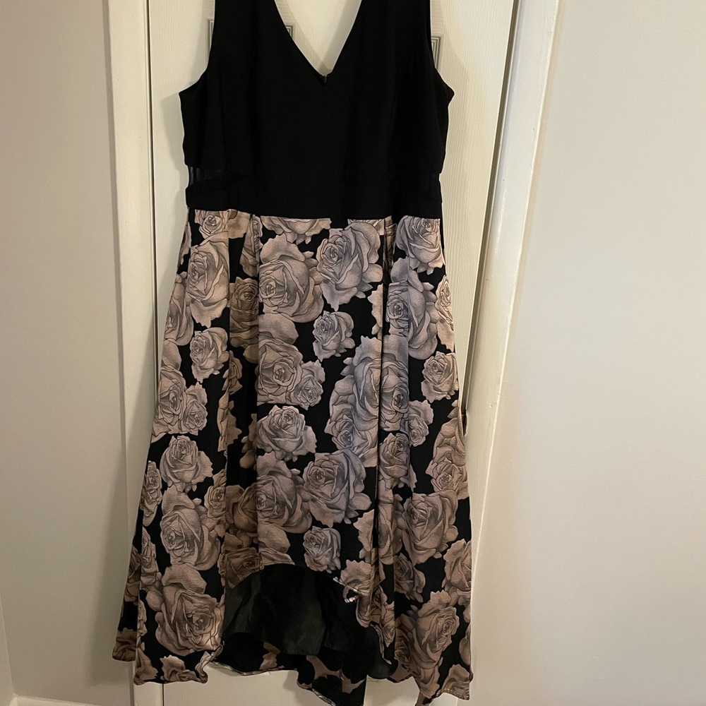 Black and Rose Gold Floral Dress
